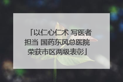 以仁心仁术 写医者担当 国药东风总医院荣获市区两级表彰
